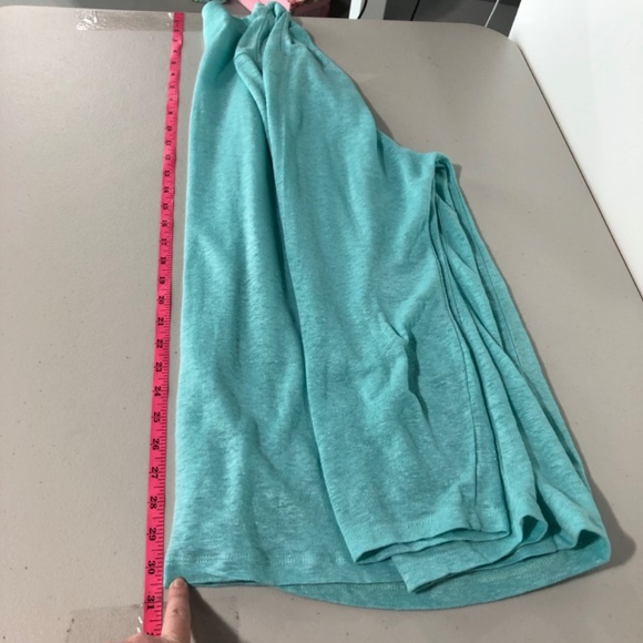 J Jill Womens Love Linen Cardigan Size XL Aqua Blue Longline Open Front Classic - Picture 7 of 9